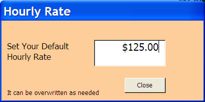 hourly rate set default